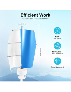 Generador Eólico 100W ARPITUYN Turbina Vertical 12V 2