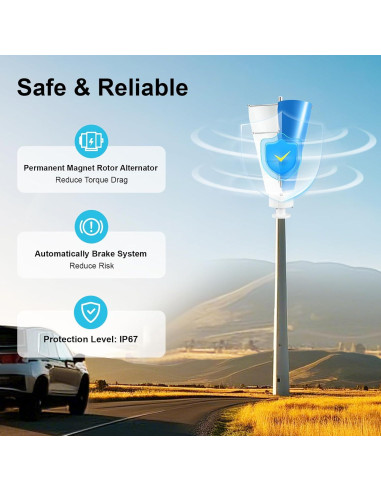 Generador Eólico 100W ARPITUYN Turbina Vertical 12V