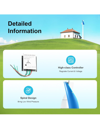 Generador Eólico 100W ARPITUYN Turbina Vertical 12V