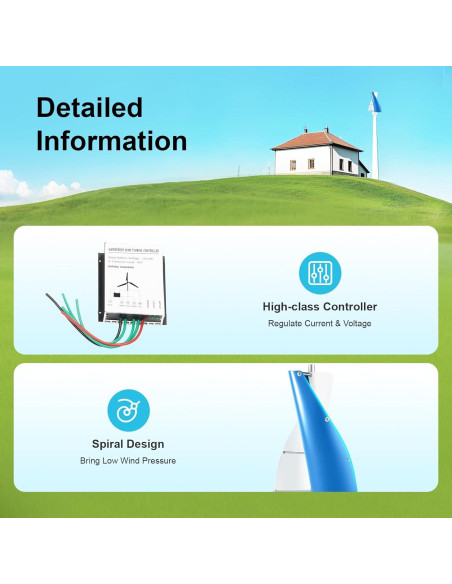 Generador Eólico 100W ARPITUYN Turbina Vertical 12V