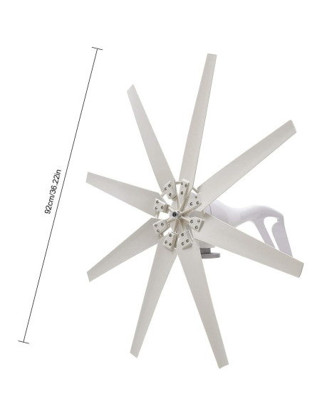 Kit Generador Turbina Eólica 600W 12V ZONGFOW 8 Aspas