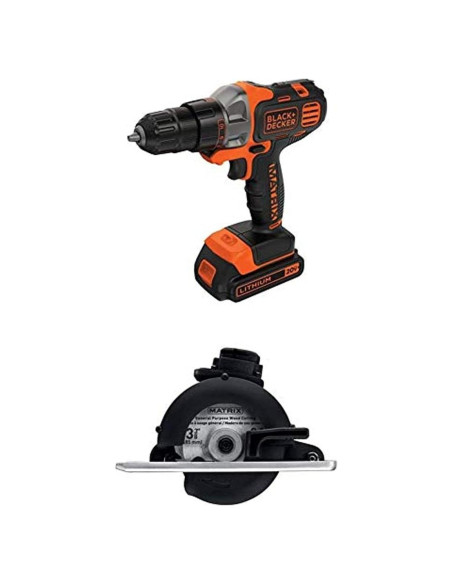 Taladro Atornillador BLACK+DECKER 20V MAX + Sierra Recorte