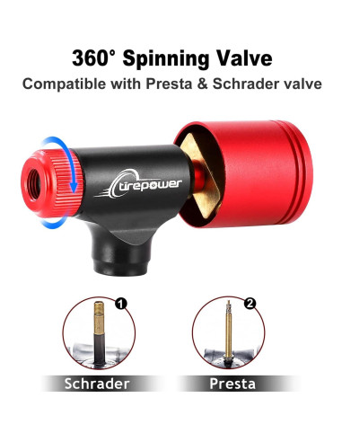 Inflador de Neumáticos CO2 Ctrepower con Manómetro 16g