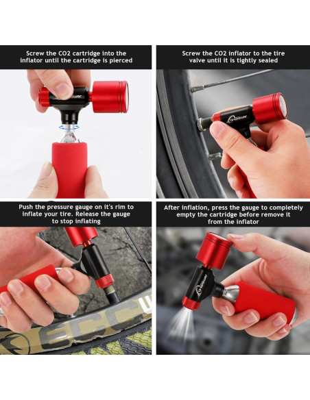 Inflador de Neumáticos CO2 Ctrepower con Manómetro 16g