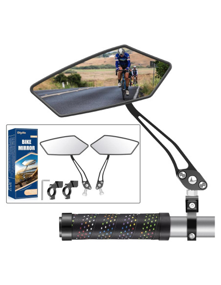 Espejos Retrovisores de Bicicleta Diyife 2 Pcs Ajustables HD