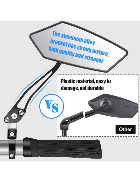 Espejos Retrovisores de Bicicleta Diyife 2 Pcs Ajustables HD