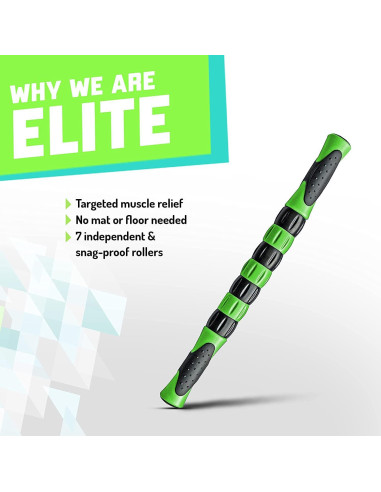 Varita de Masaje Elite Sportz 40.6 cm Verde para Alivio Muscular