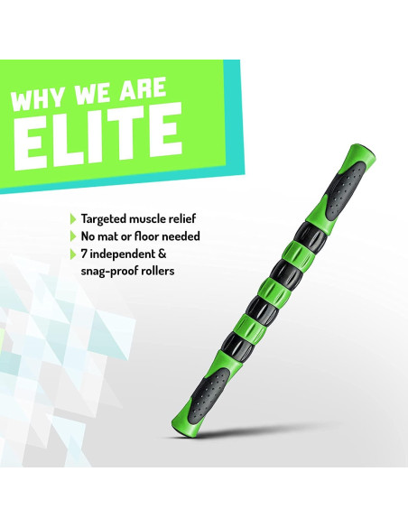 Varita de Masaje Elite Sportz 40.6 cm Verde para Alivio Muscular