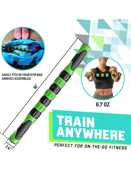Varita de Masaje Elite Sportz 40.6 cm Verde para Alivio Muscular