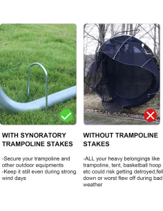 Estacas de Trampolín Synoratory 30.48cm Acero Galvanizado 8pcs 2