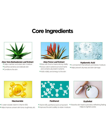 Gel de Aloe Vera Orgánico by.H 98% Puro - 30 Paquetes Viaje