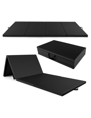 Colchoneta de Gimnasia GYMAX 3.05m x 1.22m Plegable Negra