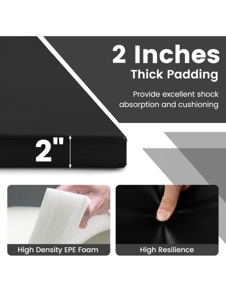 Colchoneta de Gimnasia GYMAX 3.05m x 1.22m Plegable Negra