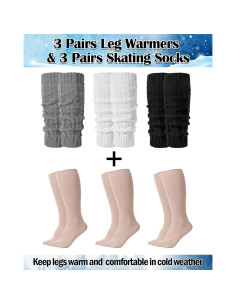 Conjunto de calentadores de piernas y calcetines de patinaje 2