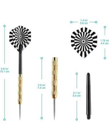 Juego de Dardos de Punta de Metal Accmor 18 Piezas Profesional