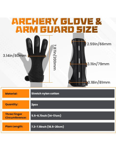 Kit de Guantes y Protector de Brazo Arquería MARRTEUM 2 Piezas 2