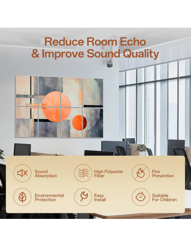 Panel Acústico Keemute 121.92x81.28cm Autoadhesivo Artístico