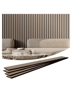 Panel Acústico VEVOR de MDF 240x20 cm, 4 Piezas Madera Plateada