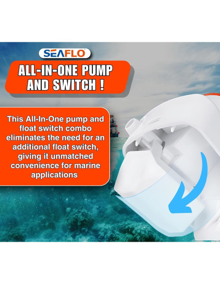 Bomba de Achique Automática SEAFLO 750 GPH 12V Compacta