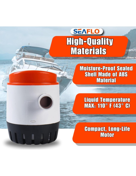 Bomba de Achique Automática SEAFLO 750 GPH 12V Compacta