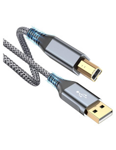 Cable de impresora USB 2.0 sweguard 4.57m trenzado nylon - Negro