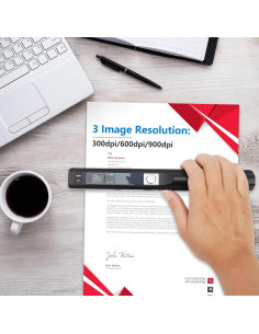 Escáner Portátil Gugxiom A4 900 DPI USB JPG PDF Negro 2