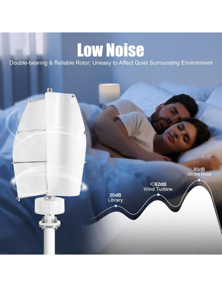 Turbina Eólica Vertical 12V 100W con Controlador Electromagnético