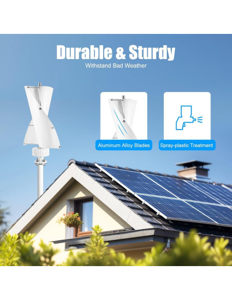 Turbina Eólica Vertical 12V 100W con Controlador Electromagnético