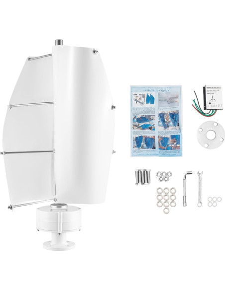 Turbina Eólica Vertical 12V 100W con Controlador Electromagnético