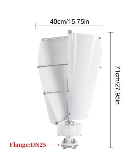 Turbina Eólica Vertical 12V 100W con Controlador Electromagnético