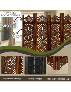 Divisor de habitación Light & Pro 4 paneles 162.56x121.92 cm 2