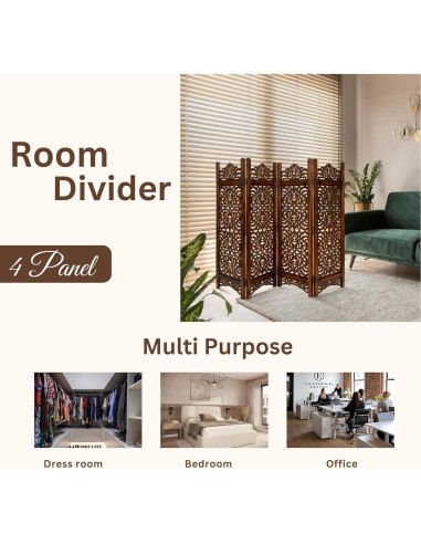 Divisor de habitación Light & Pro 4 paneles 162.56x121.92 cm