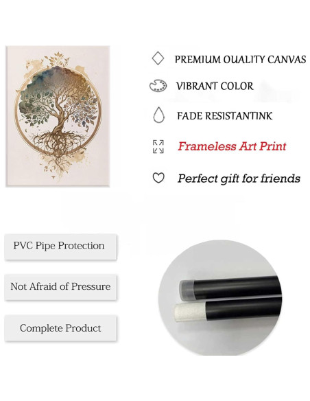 Set de 3 Pósters Loto Dorado Zen 30x40 cm Decoración