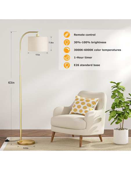 Lámpara de Pie Ambimall RPT-QZB40401 con Control Remoto 160cm