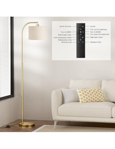 Lámpara de Pie Ambimall RPT-QZB40401 con Control Remoto 160cm