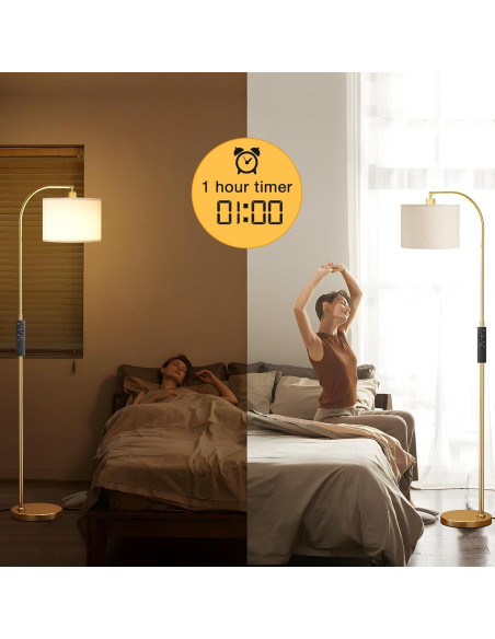 Lámpara de Pie Ambimall RPT-QZB40401 con Control Remoto 160cm