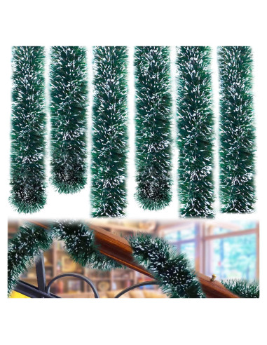 Guirnalda Navideña Artificial Verde Nevado 15m Eerrhhaq