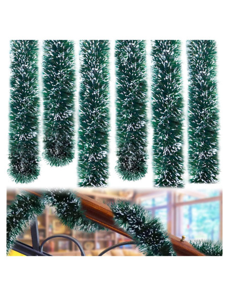 Guirnalda Navideña Artificial Verde Nevado 15m Eerrhhaq