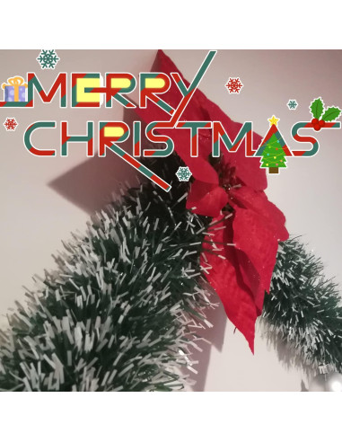 Guirnalda Navideña Artificial Verde Nevado 15m Eerrhhaq