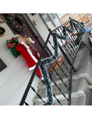 Guirnalda Navideña Artificial Verde Nevado 15m Eerrhhaq