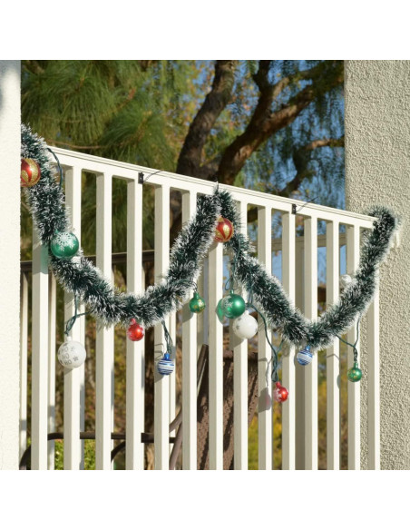 Guirnalda Navideña Artificial Verde Nevado 15m Eerrhhaq