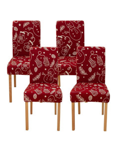 Funda de Silla de Comedor Ogrmar 4PCS Estirable Rojo Vino