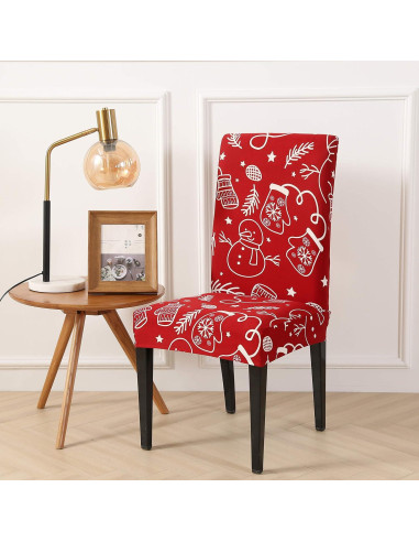 Funda de Silla de Comedor Ogrmar 4PCS Estirable Rojo Vino