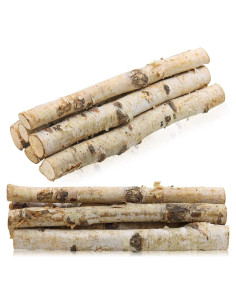 6 Troncos de Abedul Natural para Chimenea Uplama 30 cm