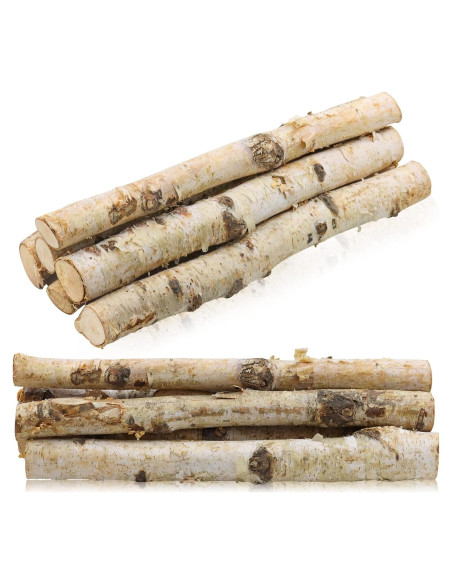 6 Troncos de Abedul Natural para Chimenea Uplama 30 cm