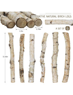6 Troncos de Abedul Natural para Chimenea Uplama 30 cm 2