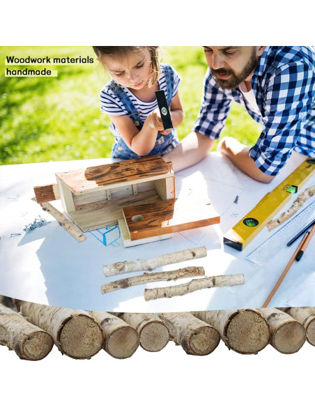 6 Troncos de Abedul Natural para Chimenea Uplama 30 cm