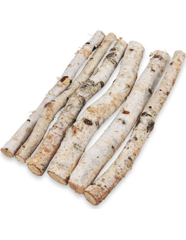6 Troncos de Abedul Natural para Chimenea Uplama 30 cm