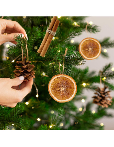48 Piezas Adornos de Navidad Rústicos Benwanfee - Piñas, Naranjas y Canela
