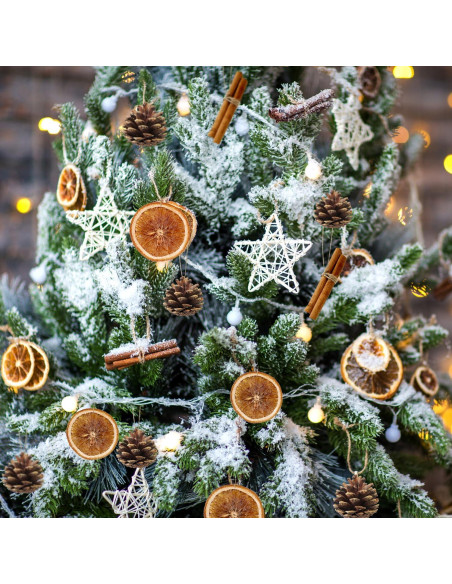48 Piezas Adornos de Navidad Rústicos Benwanfee - Piñas, Naranjas y Canela